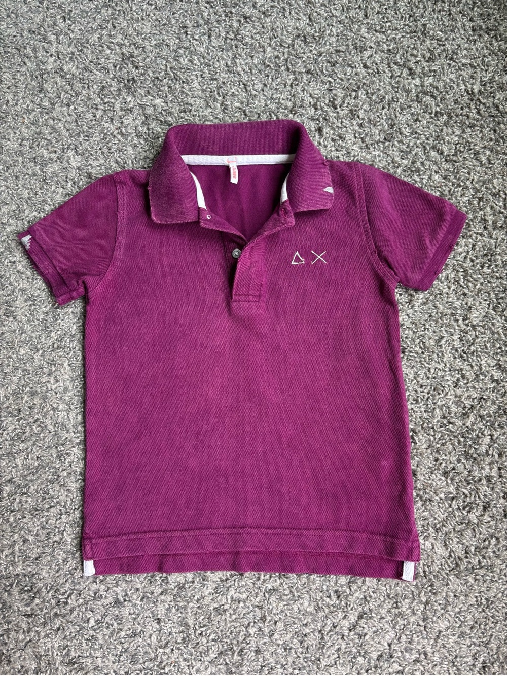 SUN68 Premium Italian Designer Polo Shirt Purple Size 4
